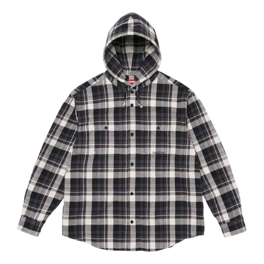 Supreme SS26 Hooded Flannel Shirt 'Black' SUP-SS26-205-BLK