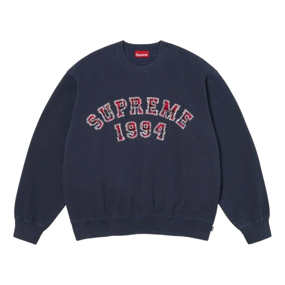 Supreme SS26 Plaid Arc Crewneck 'Navy' SUP-SS26-133-NVY