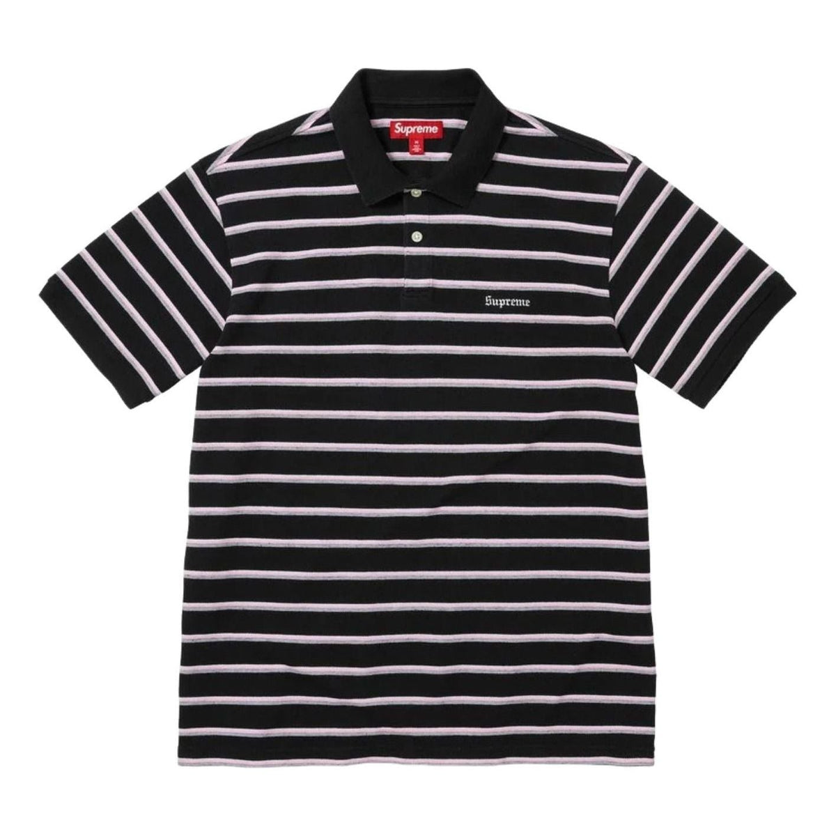 Supreme SS26 Washed Stripe Polo 'Black' SUP-SS26-058-BLK