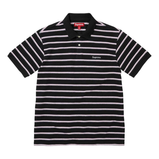 Supreme SS26 Washed Stripe Polo 'Black' SUP-SS26-058-BLK