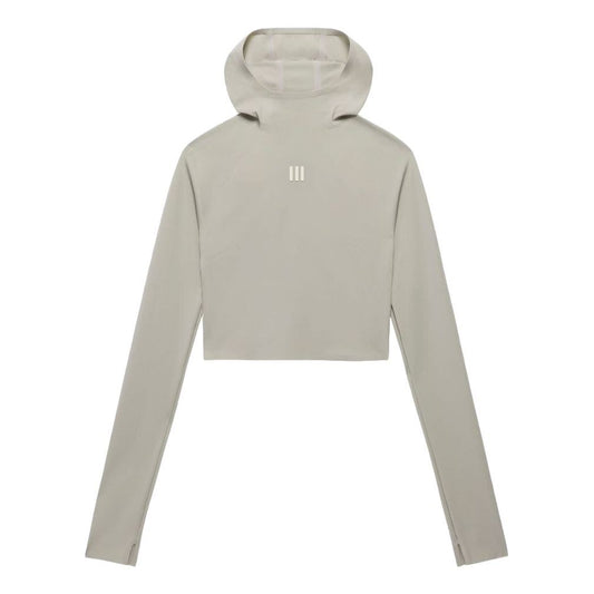 (WMNS) adidas Fear of God Athletics Base Layer Crop Hoodie Asia Sizing 'Grey' IN5903